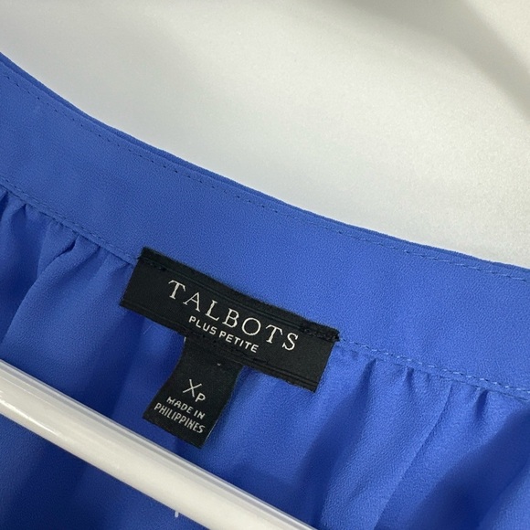 NWOT Talbots Plus Petite Sz XP Blue Blouse Top - Picture 2 of 4